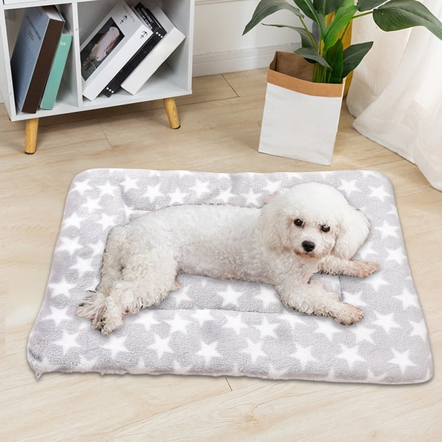 Fiudx Colchoneta para Mascotas, Cama Suave de Felpa para Perros, Cálida y Aislante para Gatos, Lavable y Resistente a La Suciedad, Ideal para Viajes En Coche o En Casa, Espacio de Descanso Cómodo, Fá
