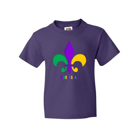 Inktastic Mardi Gras Fleur De Lis Youth T-Shirt