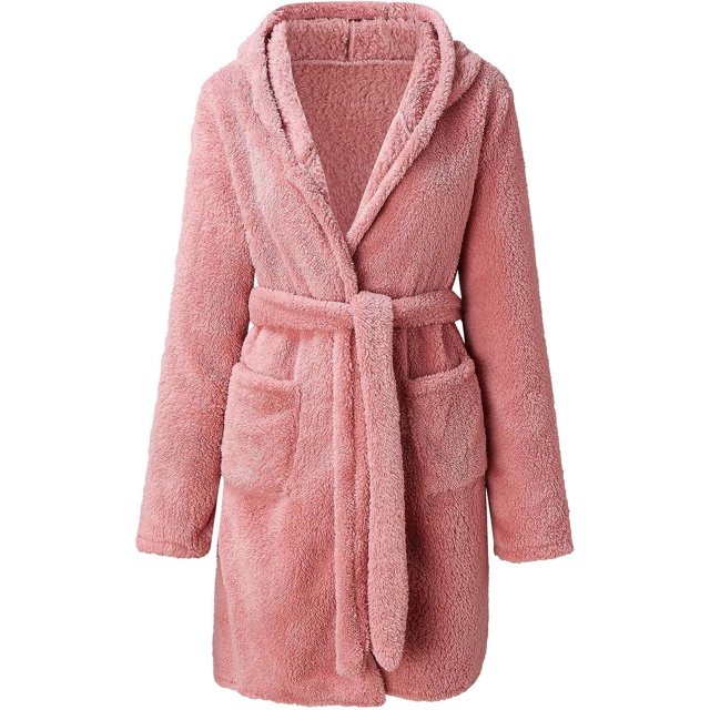 Warm Bathrobes For Women Plus Size Hooded Soft Long Lightweight Nightgown Full Length Terry Cloth Robe Sleepwear
