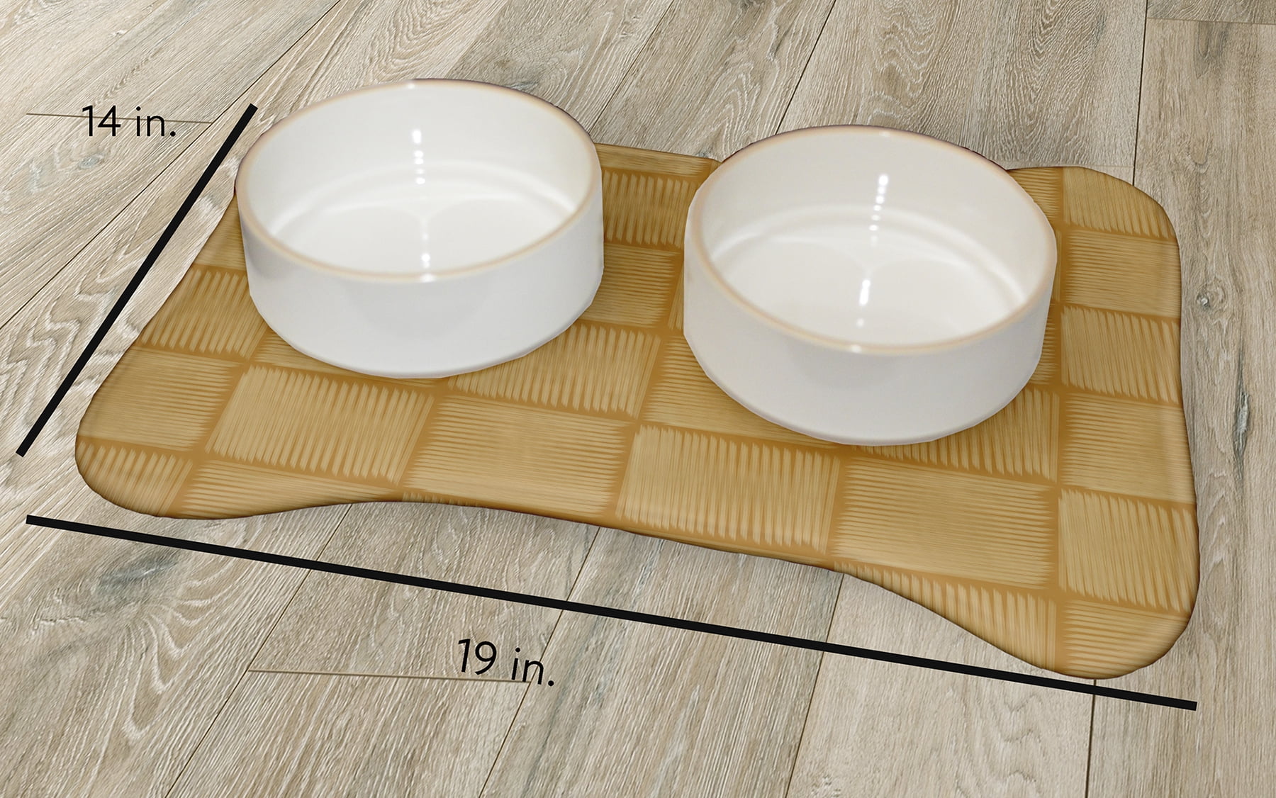 Simply Daisy Basketweave Bone Shape Pet Feeding Mat for Dogs