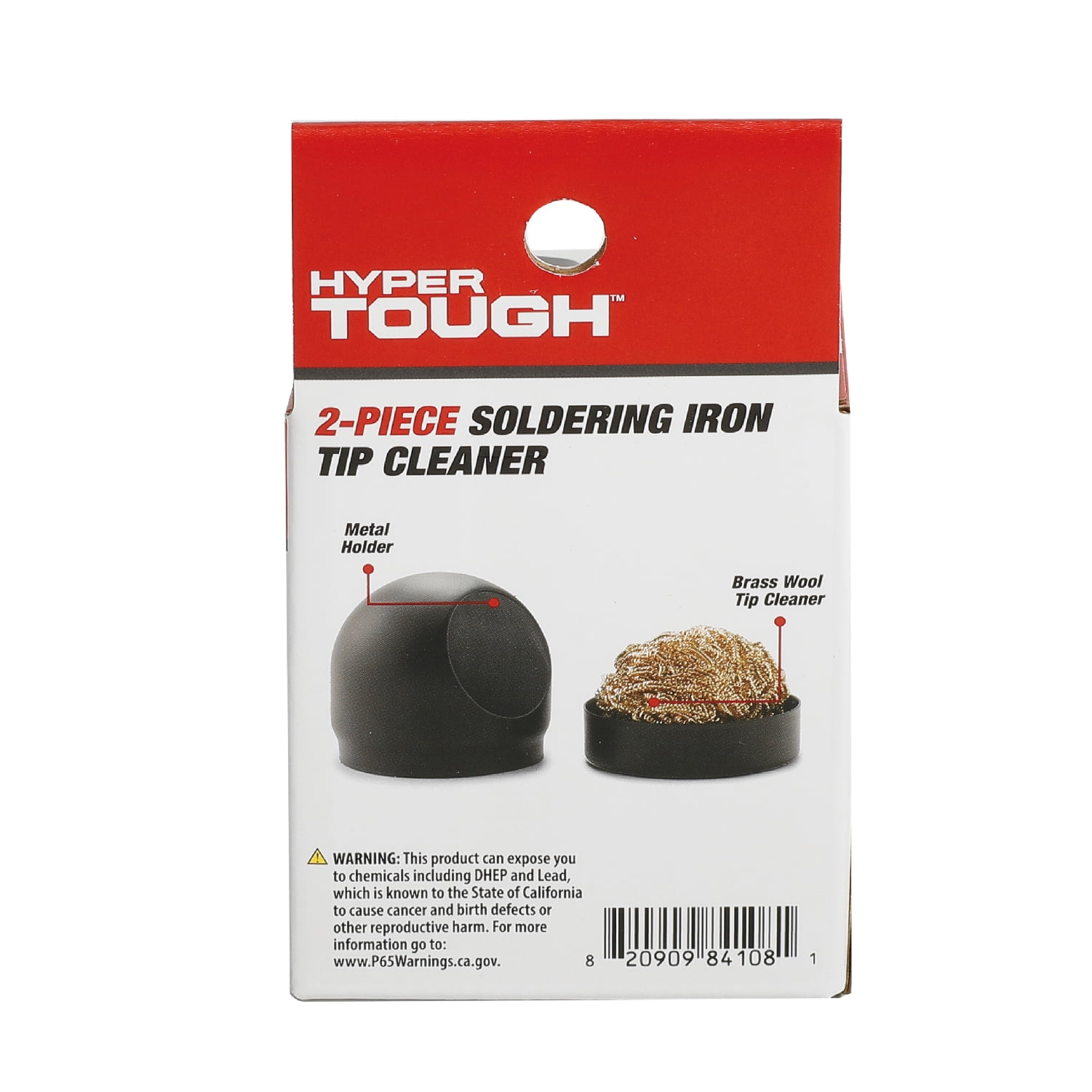 Hyper Tough 2-Piece Soldering Iron Tip Cleaner with Brass Wool