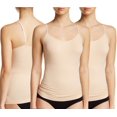 thumbnail image 3 of ToBeInStyle Women's Pack of 3 Fitted Slimming Adjustable Spaghetti Strap Camisole - Beige - 2XL/3XL, 3 of 3