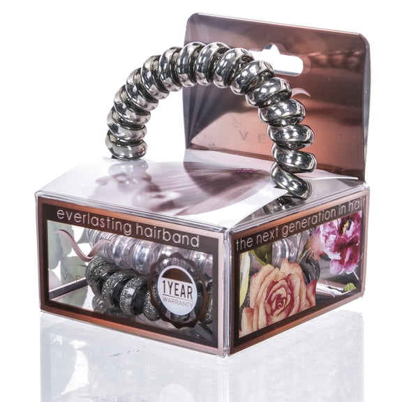 Vere Everlasting Hairbands-Steel Blush Pure Metal and Glitter Blend-3pck