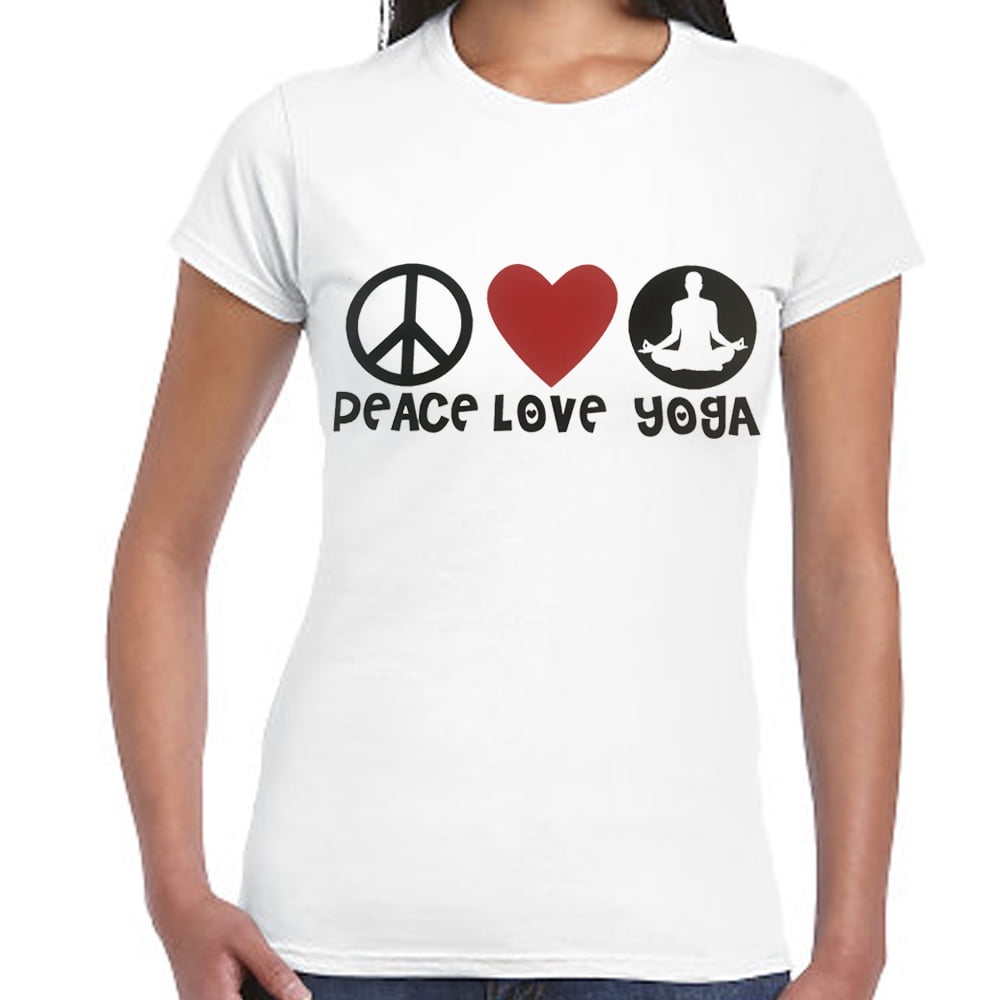 Women Yoga Tshirt Tank Love Peace Gift 