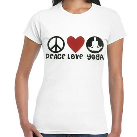 Women Yoga Tshirt Tank Love Peace Gift Teacher Workout Tee Gym Top Fitness