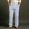 thumbnail image 2 of Uwinwear Striped Dress Pants for Men's Big & Tall Flat Front Business Trousers Casual Straight-Legs Long Pants with Pockets,Sky Blue,XXXL, 2 of 5