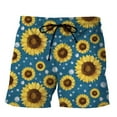 Art Sunflower 3d Print Beach Shorts For Men Hot Sale Fashion