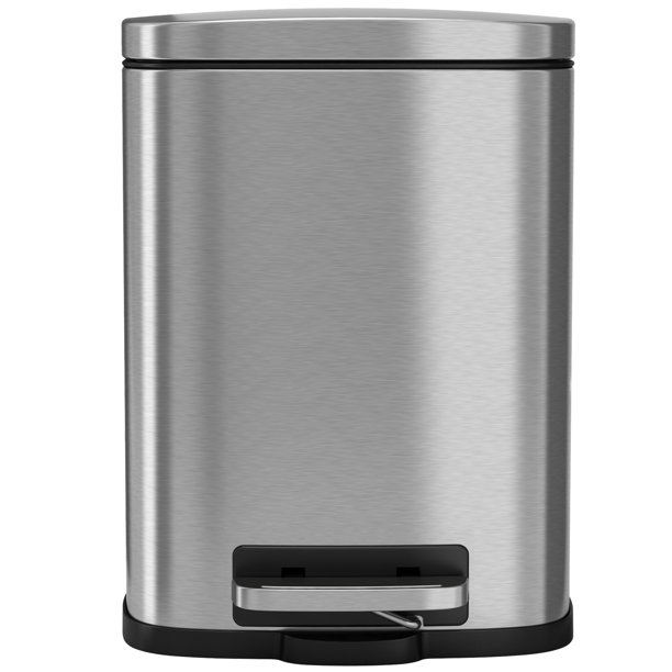 iTouchless 5 Liter Stainless Steel Pedal Trash Can with Inner Bucket