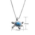 thumbnail image 2 of Collar con colgante de tortuga de ópalo para mujer, cadena de plata, joyería para mujer, regalo de cumpleaños Feliz Sencillez, 2 of 5