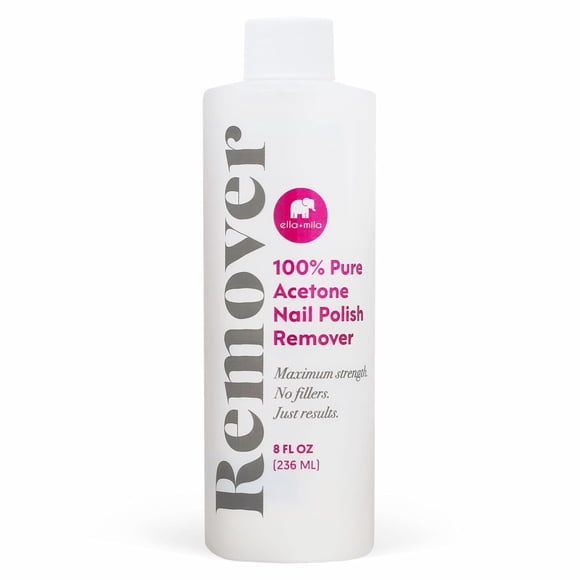 Removedor de esmalte de uñas ella+mila 236 ml acetona pura