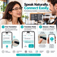 thumbnail image 6 of GenXenon Bluetooth AI Glasses,No-Subscription AI Translation,Free App,Photochromic Daily Wear,Open Bluetooth Audio,Gold Half Frame Unisex,Suitable for Meetings and Offices, 6 of 10