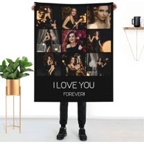 Personalised Blanket - Custom Blanket with Photos Text.Custom Blanket with 1-9 Photo Collages,Flannel Blankets for Mothers Day Customized Gifts For Mom, 125×100cm