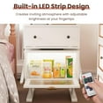 thumbnail image 3 of RoyalCraft Nightstand w/ LED Light Strips, Rotating Drawer & Glass Door, Set of 2, White, 3 of 8