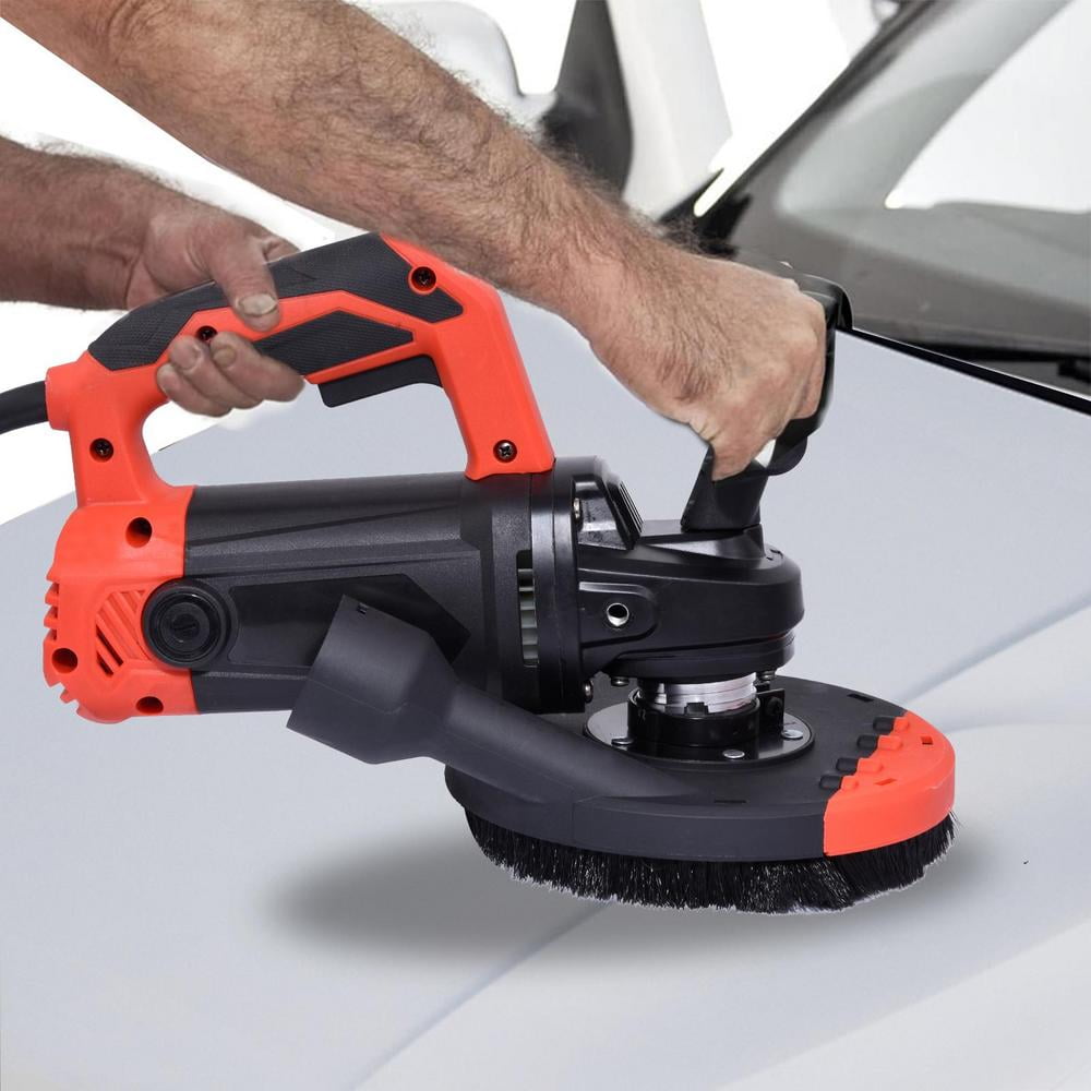 TOPATY Electric Concrete Floor Grinder 7" Walk- Concrete Grinder 2200W - Angle Grinder Kit with Dust Extraction Shroud, Includes 150mm Grinding Wheel