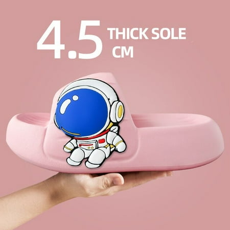 

CoCopeaunt BEVERGREEN Thick Sole Cute Astronaut Women Slippers Bathroom Beach Indoor Sandals 2022 Summer New Couple Slides Soft Women Shoes