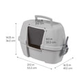thumbnail image 2 of Caja de arena para gatos IRIS USA en esquina con cuchara, color gris, 2 of 9