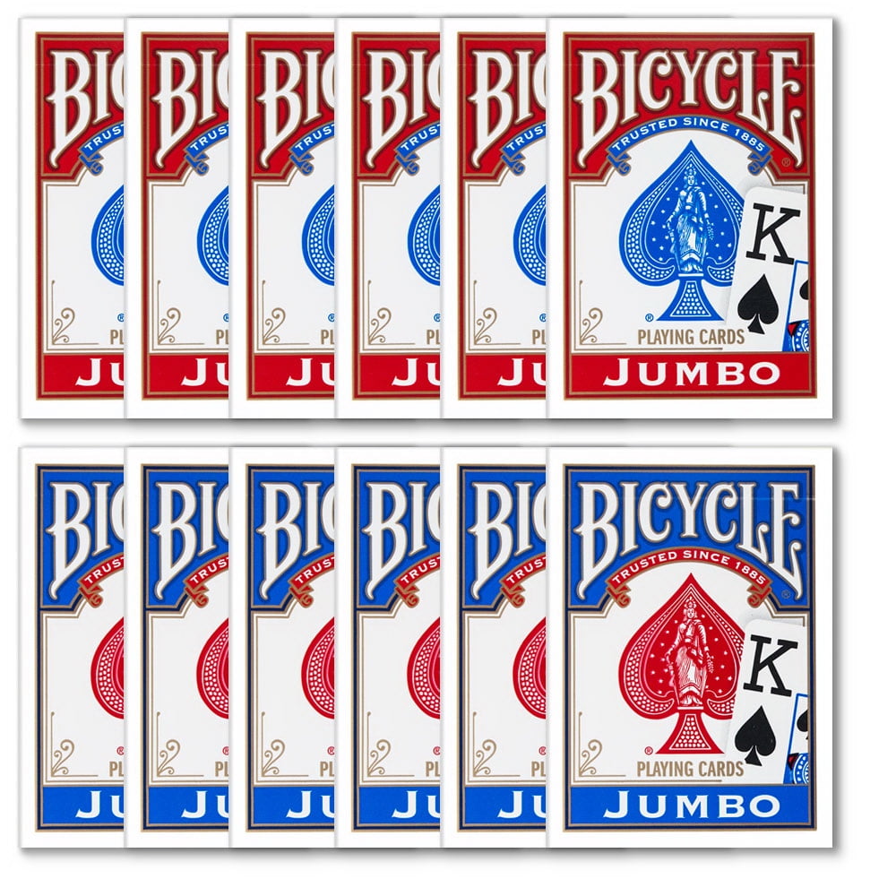Playing Card Decks Bicycle Set 12 Standard Face  6 Red/Blue FAST FREE SHIPPING 