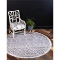 thumbnail image 2 of Unique Loom Fez Tribal Moroccan Area Rug 8' x 8' Round in Gray/Beige, 2 of 2