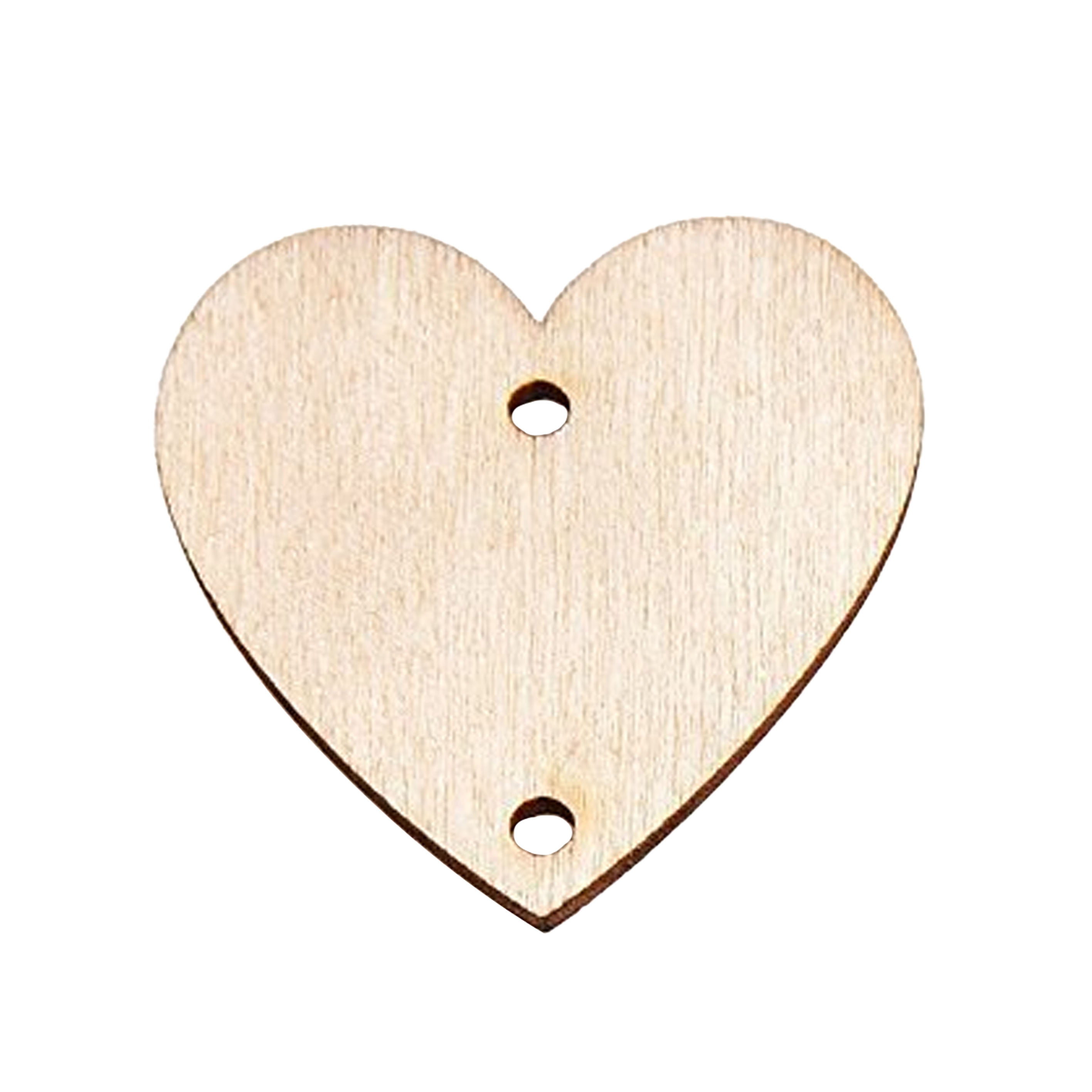 75pcs Wood Cutout Unfinished Heart Tags with Hole for Wedding Craft 60/80mm