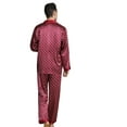 thumbnail image 5 of Elegant Mens Pajamas, Two Piece Set, Soft Satin Feel Sleepwear, 5 of 7