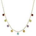 thumbnail image 1 of 14K Yellow Gold Multi-color Gemstone Necklace w/ 2in ext. 18 Inch, 1 of 2