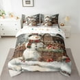 thumbnail image 2 of Castle Fairy Xmas Snowman 7Pcs Bedding Comforter Set for Teens Women Men,Retro Rustic Cabin Queen Bedding Sets Super Cozy,Merry Christmas Queen Sheet Sets,Ultra Soft Home Decor, 2 of 8