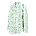 thumbnail image 7 of Endives Women's Button Down Shirt Floral Print Relaxed Fit Long Sleeved Shirt Outerwear Spring Summer Outfit Mint Green, 7 of 7