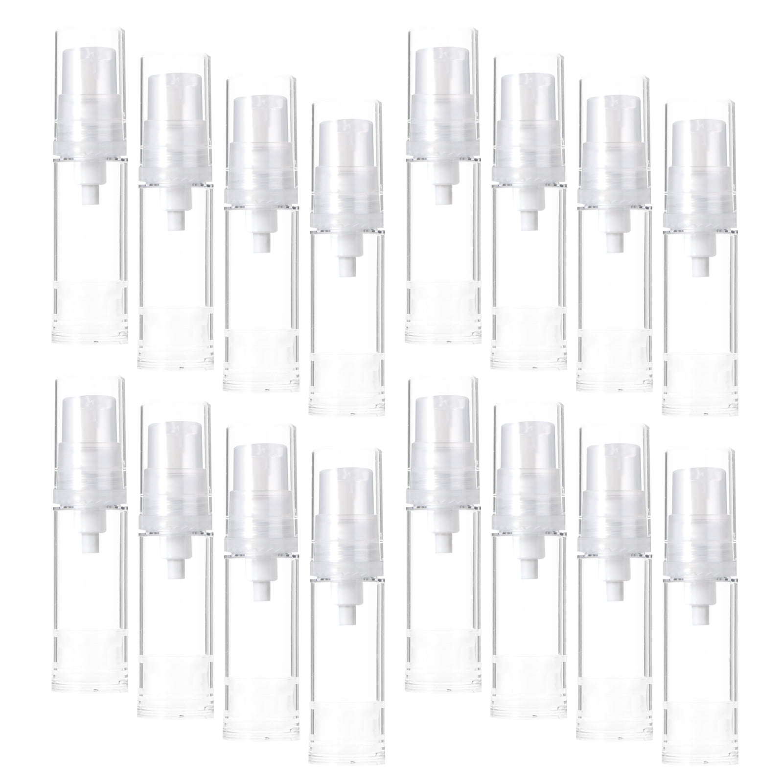 ETHZZLE 24Pcs Clear Leakproof Travel Lotion Containers with Vacuum Dispensing Pump Refillable Plastic