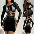 thumbnail image 2 of Gibobby Ropa sexy de mujer para sexo Lencería de Encaje para Mujer, con Cierre Frontal, Cuello en V, camisón Sexy(Negro, Talla única), 2 of 5