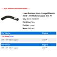 thumbnail image 2 of Lower Radiator Hose - Compatible with 2013 - 2019 Subaru Legacy 2.5L H4 2014 2015 2016 2017 2018, 2 of 2