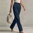thumbnail image 6 of Womens Dress Pants Business Casual Work Pants Comfortable High Waist Stretchy Trousers Pull On office Slacks Navy M(M), 6 of 9