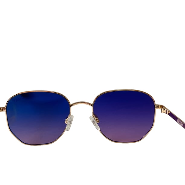 Quay Australia Big Time Round Sunglasses Rose Navy Peach  display picture 3