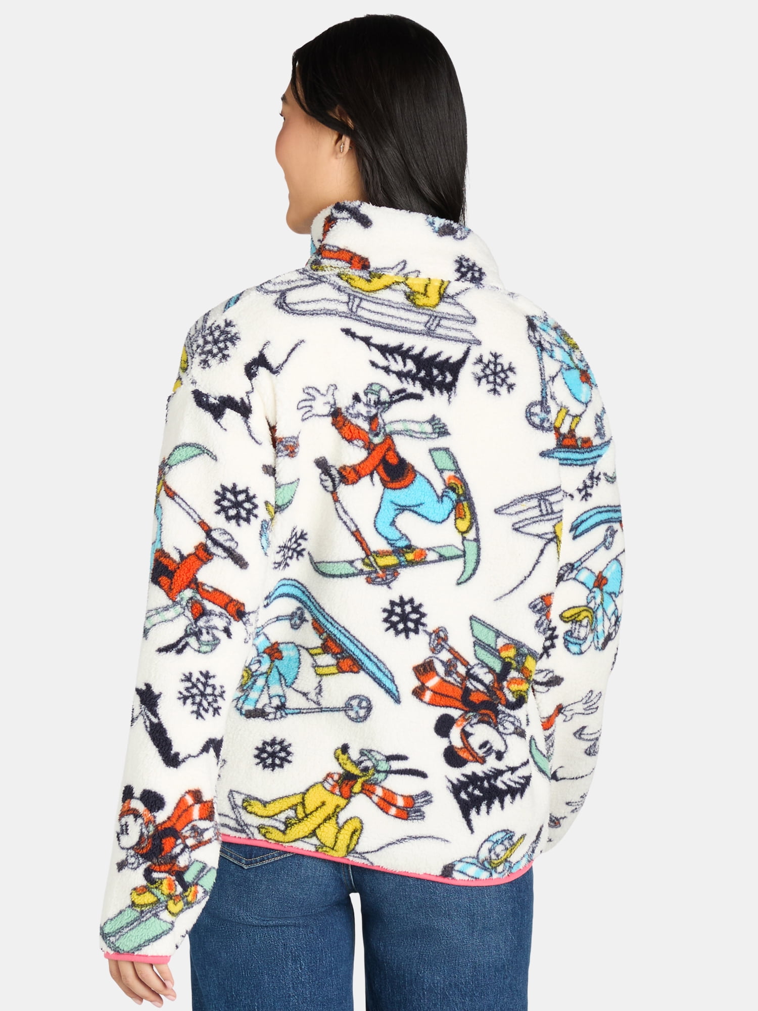 Mickey Mouse & Friends 1/4 Zip Fleece Sweatshirt, Women's
