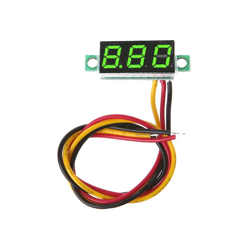 0.28 inch DC 0-100V 3-Wire Mini Gauge Voltage Meter Voltmeter LED Display Digital Panel Voltmeter Meter Detector Monitor Tools Green 
