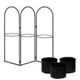 thumbnail image 2 of Kate and Laurel Gayla Modern Metal Arch Planter, 31 x 7.5 x 30, Black, Arched 3-Panel Indoor Freestanding Planter, 2 of 6