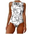thumbnail image 1 of Leutsin Women Graffiti Abstract Print Charming High Neck Backless Siamese Swimwear, 1 of 5