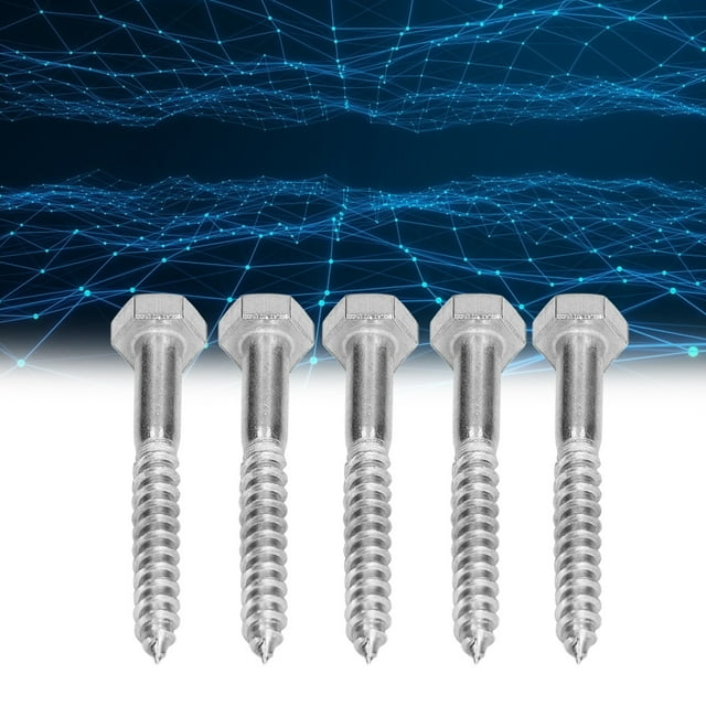 Hex Lag Screws, Wood Self Tapping Screw, 25pcs Stainless Hex Lag Screws Half Thread Hex Head Self Tapping Wood Screw Screws, Rivet Nuts