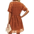 thumbnail image 2 of Innerwin Robe de Plage Robe d'Été Femme Mini Fête Col en V Décontractée Orange m, 2 of 3