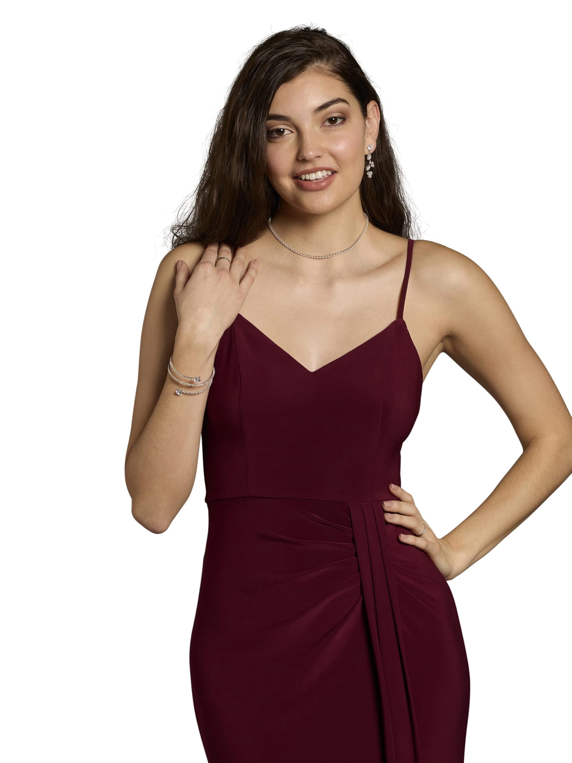 Kirablend Maren Jersey V-Neck Ruched Maxi Dress