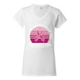 thumbnail image 2 of Wild Bobby Cancer Messed With the Wrong Girl Breast Cancer Awareness Women Standard V-Neck Tee, White, Medium, 2 of 6