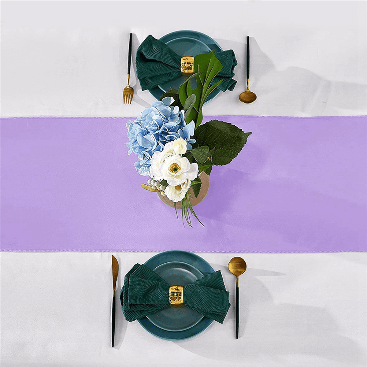 Pack of 10 Satin Table Runner 12x108 Inch Long,Lavender Table Runners for Wedding,Birthday Parties,Banquets Decorations,10 * Satin Table Runner,