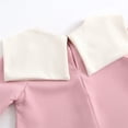 thumbnail image 5 of SERTG Girls Floral Lace Dress Round Neck Bow Collar Long Sleeved Dress Children Casual Spring Summer Everyday Skirt for Kids(Pink,7-8 Years), 5 of 9