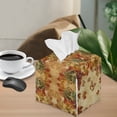 thumbnail image 2 of Yuyamidu Maple Leaf Square Tissue Box Cover Butterfly PU Leather Tissue Dispenser for Napkin Facial Paper Easy to Install Facial Paper Organizer Dispenser Fall Decoration Gift for Holiday, 2 of 8