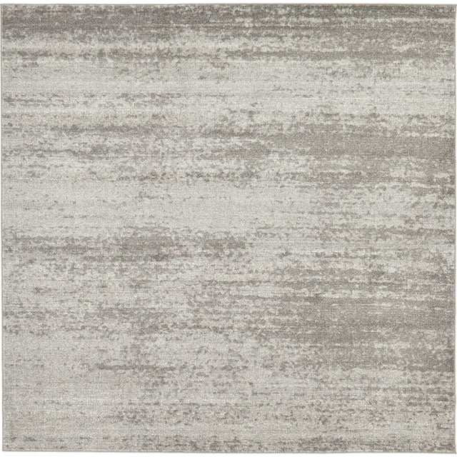 Unique Loom Del Mar Collection Contemporary Transitional Square Rug, 8 Feet, Gray/Beige