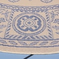 thumbnail image 3 of Safavieh Courtyard Erin Bordered Indoor/Outdoor Area Rug, Natural/Blue, 5'3" x 5'3" Round, 3 of 9