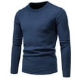 thumbnail image 1 of RKSTN Chandail pour Hommes Automne Mode Mode Décontractée Manches Longues Col Rond Uni Chandails Tricotés pour Dames Hauts Décontractés Amples Chandails, 1 of 1