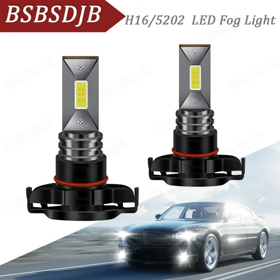 For Jeep Wrangler 2010-2021 LED Fog Light Bulbs 6000K White Kit H16/5202