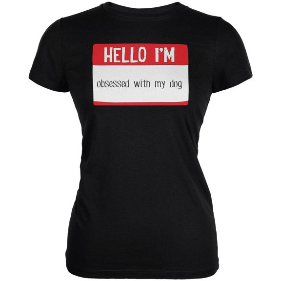 Halloween Hello I'm Obsessed With My Dog Juniors Soft T Shirt Black 2XL