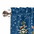 thumbnail image 5 of Christmas Snowman Kitchen Curtains and Valances Set, Xmas Tree Deer Winter Snow Scene Navy Blue Rod Pocket Window Valance Window Curtain Panels for Living Room Bedroom Laundry, 27.5x24in, 3 Pieces, 5 of 7