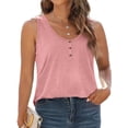 thumbnail image 3 of MOSHU Plus Size Tank Tops for Women Henley Sleeveless Shirts Summer Button Down Womens Tops, 3 of 7